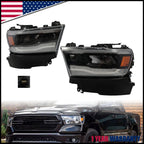 LED Headlights Pair for Dodge RAM 1500 (2019–2023)