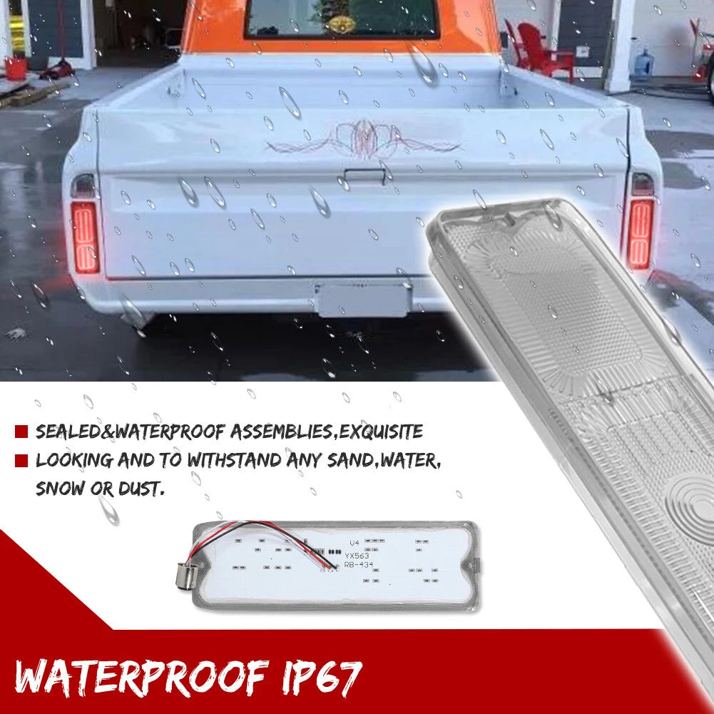 Clear Red LED Tail Lights for Chevy GMC Pickup Truck (1967–1972)