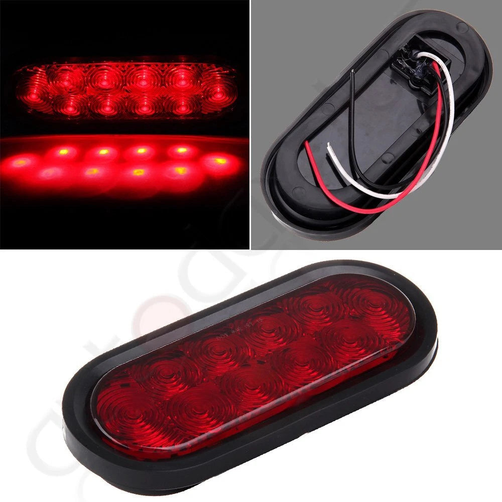 6" LED Oval Stop Turn Tail Lights for Trailer Truck Bed RV (Fits Various Models)