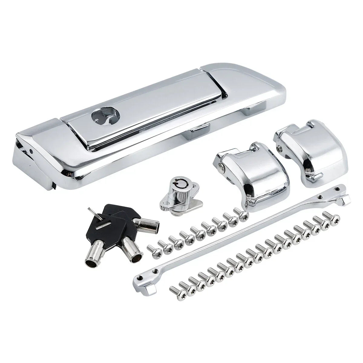 Chrome Trunk Latches Key Hinges for Harley Touring Road King Glide (2014-2024)