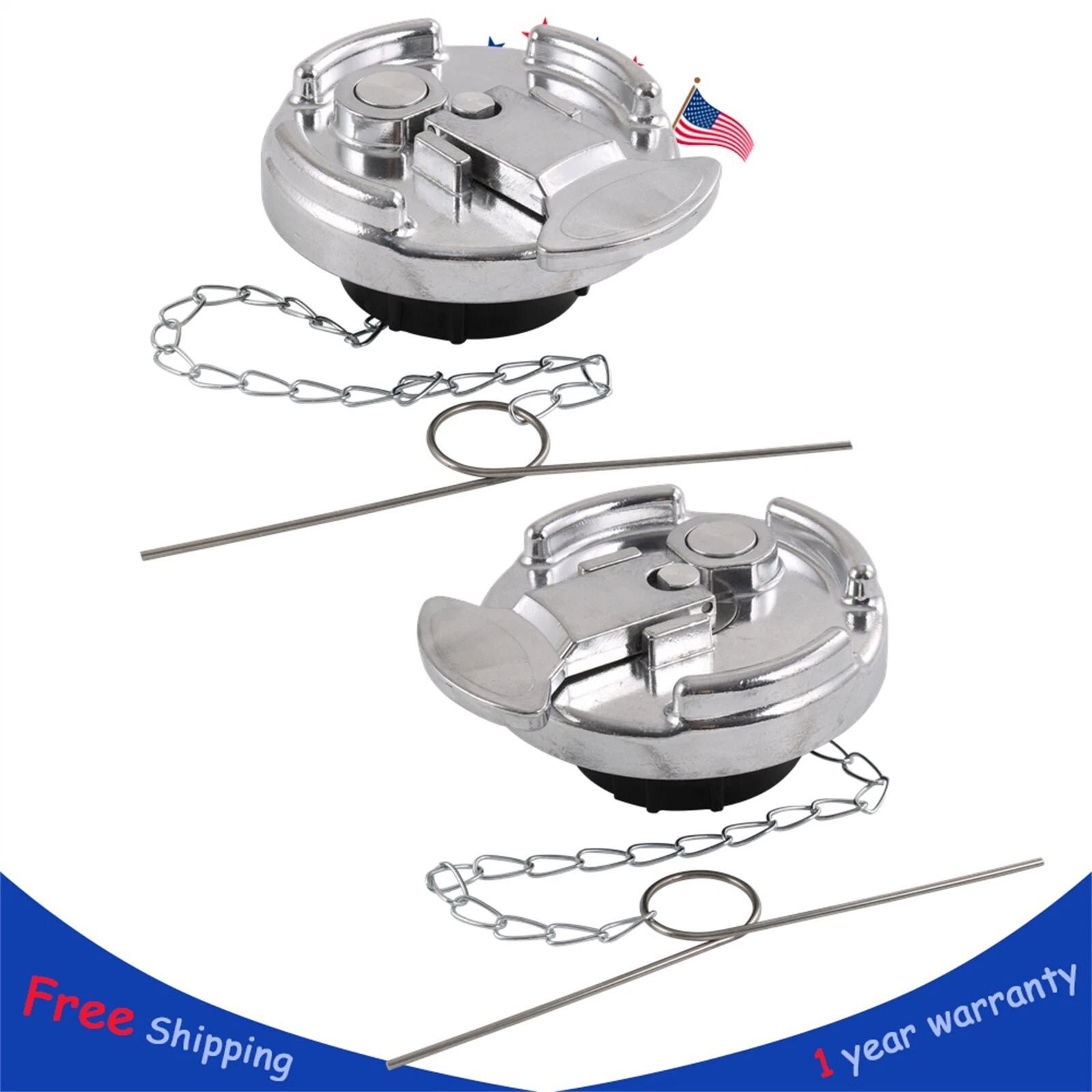 2Pcs Aluminum Diesel Fuel Cap for Peterbilt 