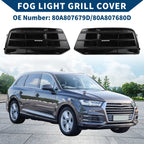 1 Pair Front Fog Light Grill for Audi Q5 (2018–2022) No. 80A807679D/80A807680D