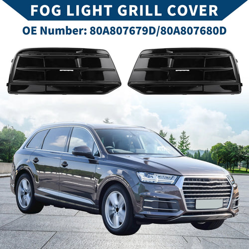 1 Pair Front Fog Light Grill for Audi Q5 (2018–2022) No. 80A807679D/80A807680D