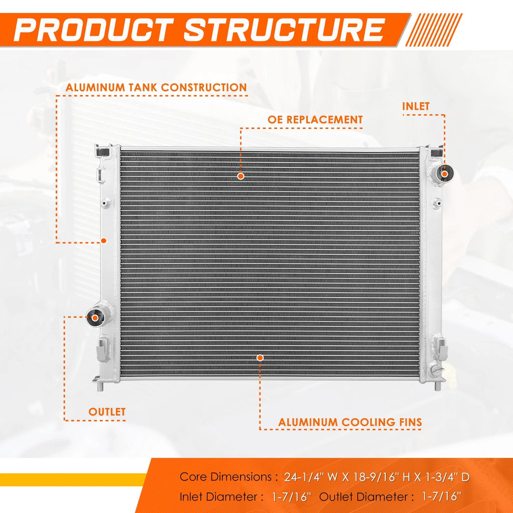 2-Row Aluminum Core Radiator for Chrysler 300 Dodge Charger Magnum (2005–2008)