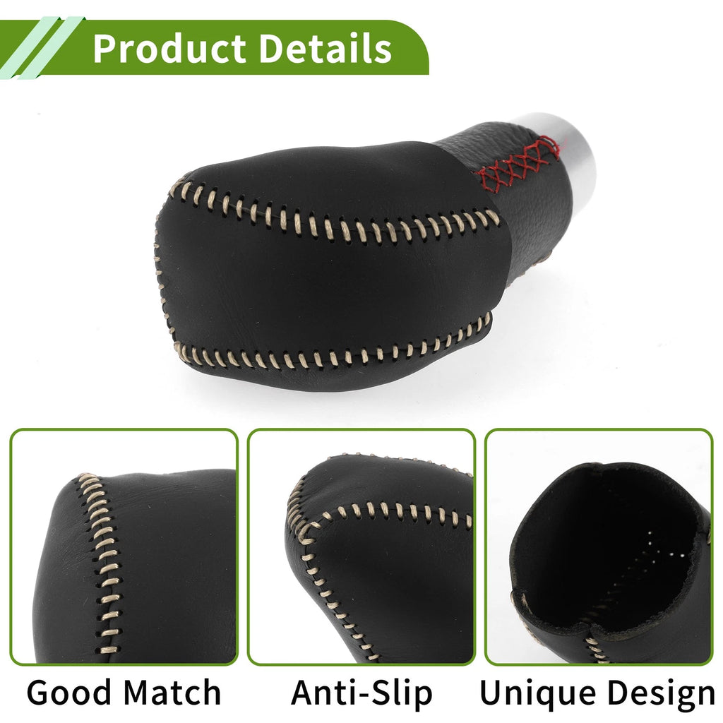 1pc Gear Shift Knob Cover for Lexus RX350 (2023–2024) Black Beige Faux Leather