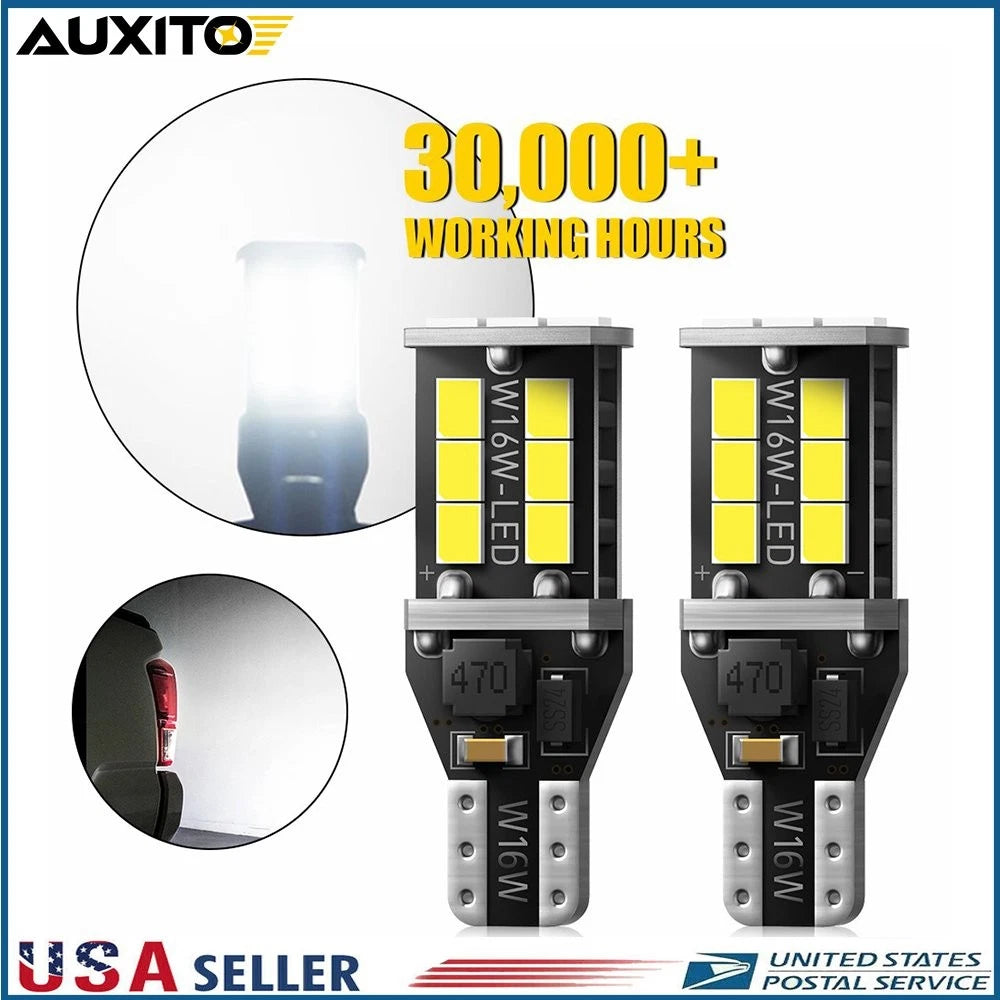 2X AUXITO 921 912 LED Reverse Backup Light Bulb 2400LM 6000K for T15
