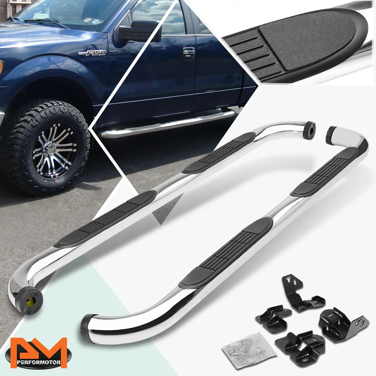 3" Side Step Nerf Bar Running Board Chrome for Ford F150 (2009–2014)