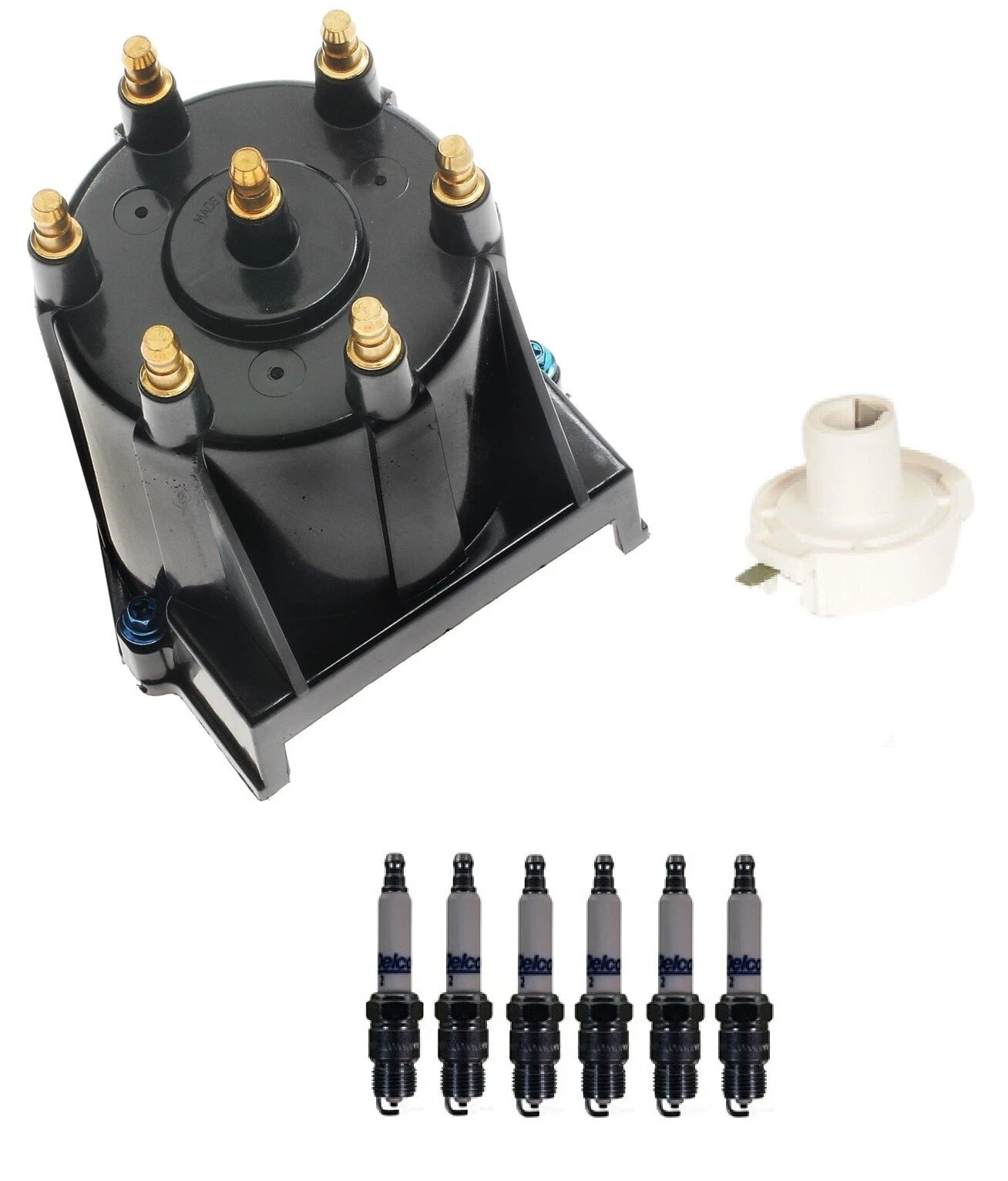 Distributor Rotor Cap & Spark Plugs Kit for Chevy Caprice Monte Carlo (V6)