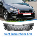 Front Upper Bumper Grille for Kia Optima (2014–2015) Black Chrome Silver Tone