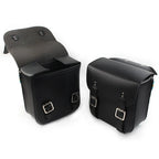 Black Motorcycle Leather Side Saddle Bags for Harley Sportster XL883/1200