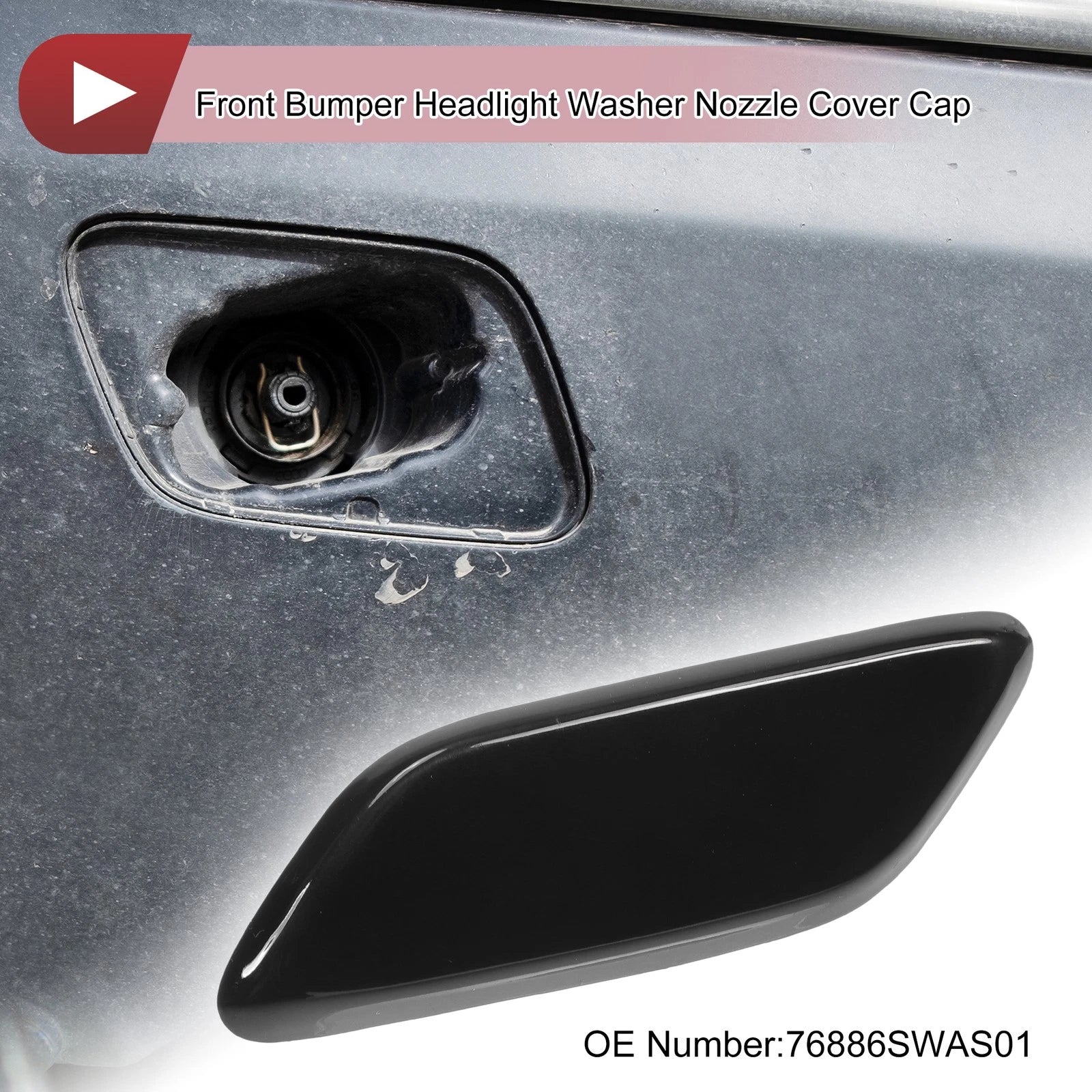 Front Left Washer Nozzle Cover Cap for Honda CR-V (2009–2011) Black