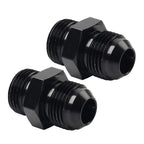 Black Aluminum AN10 Flare to 8AN ORB Male Fitting Adapter w/ O-Rings