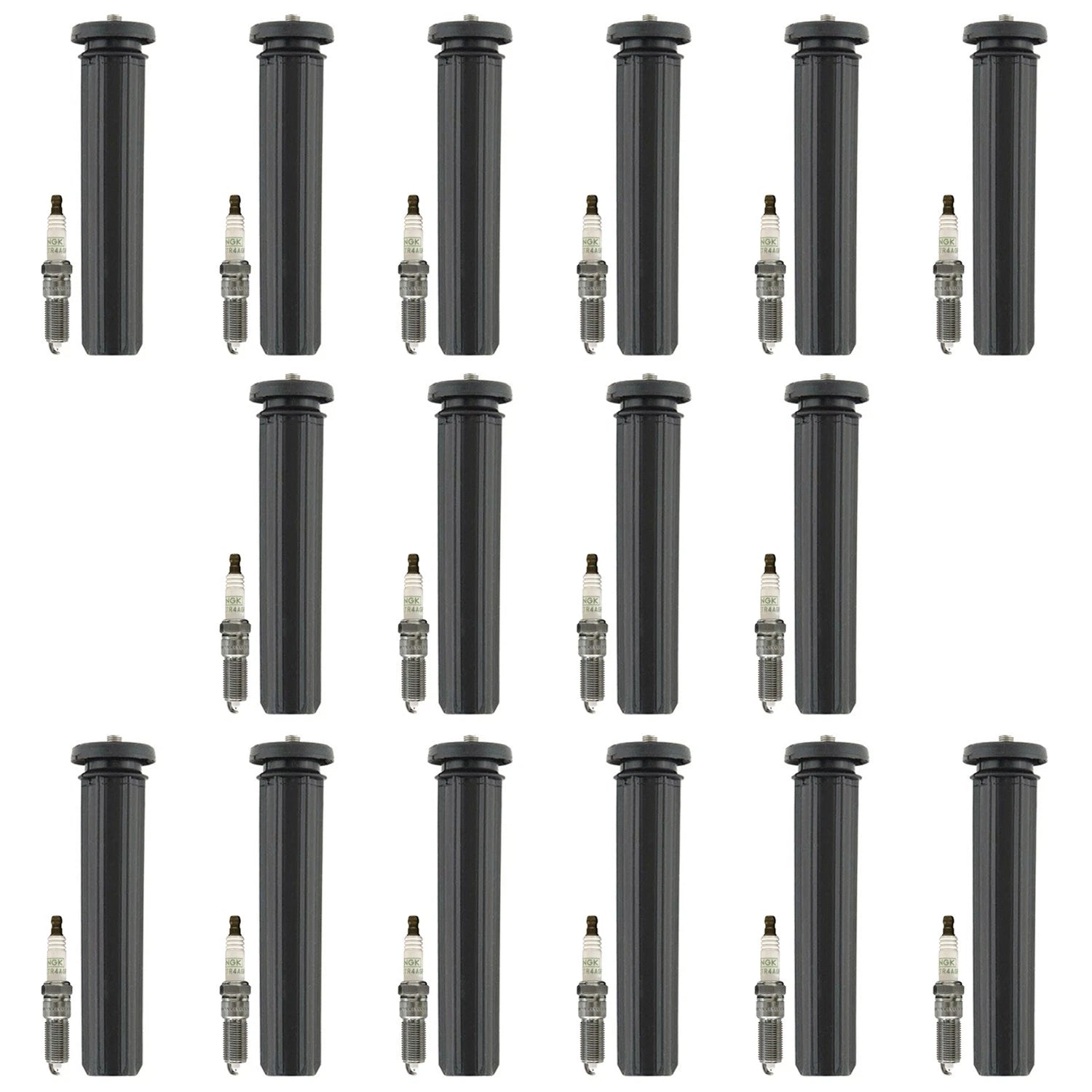Set of 16 NGK GPower Platinum Spark Plugs & Denso Coil Boot Kit for Charger Ram 1500 (2009–2023)