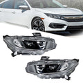 Projector Headlight Lamps Set for Honda Civic (2016–2021) Black