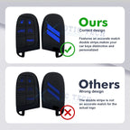 Silicone Smart Key Fob Shell Cover for Jeep Chrysler Dodge (2014-2025)