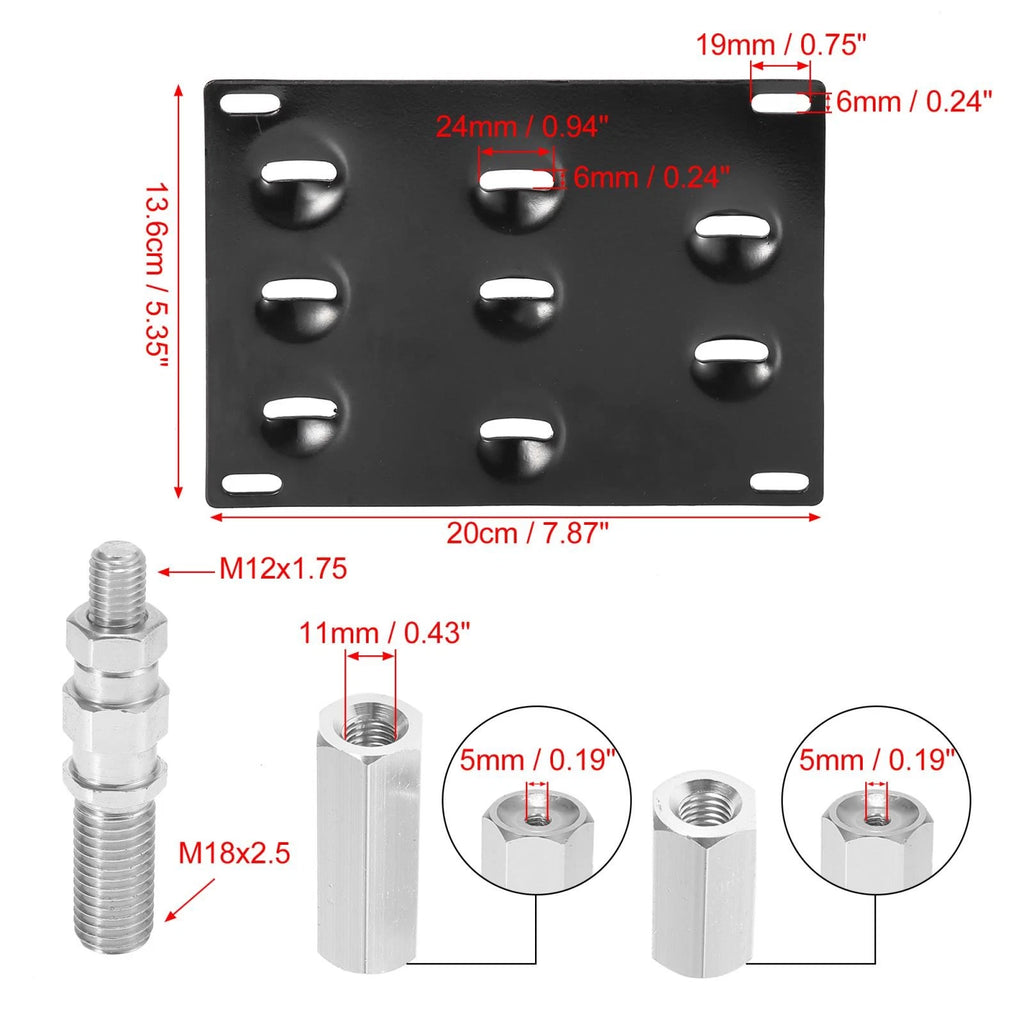 Tow Hook License Plate Mount Bracket Set for Mazda MX-5 Miata (2006–2015)