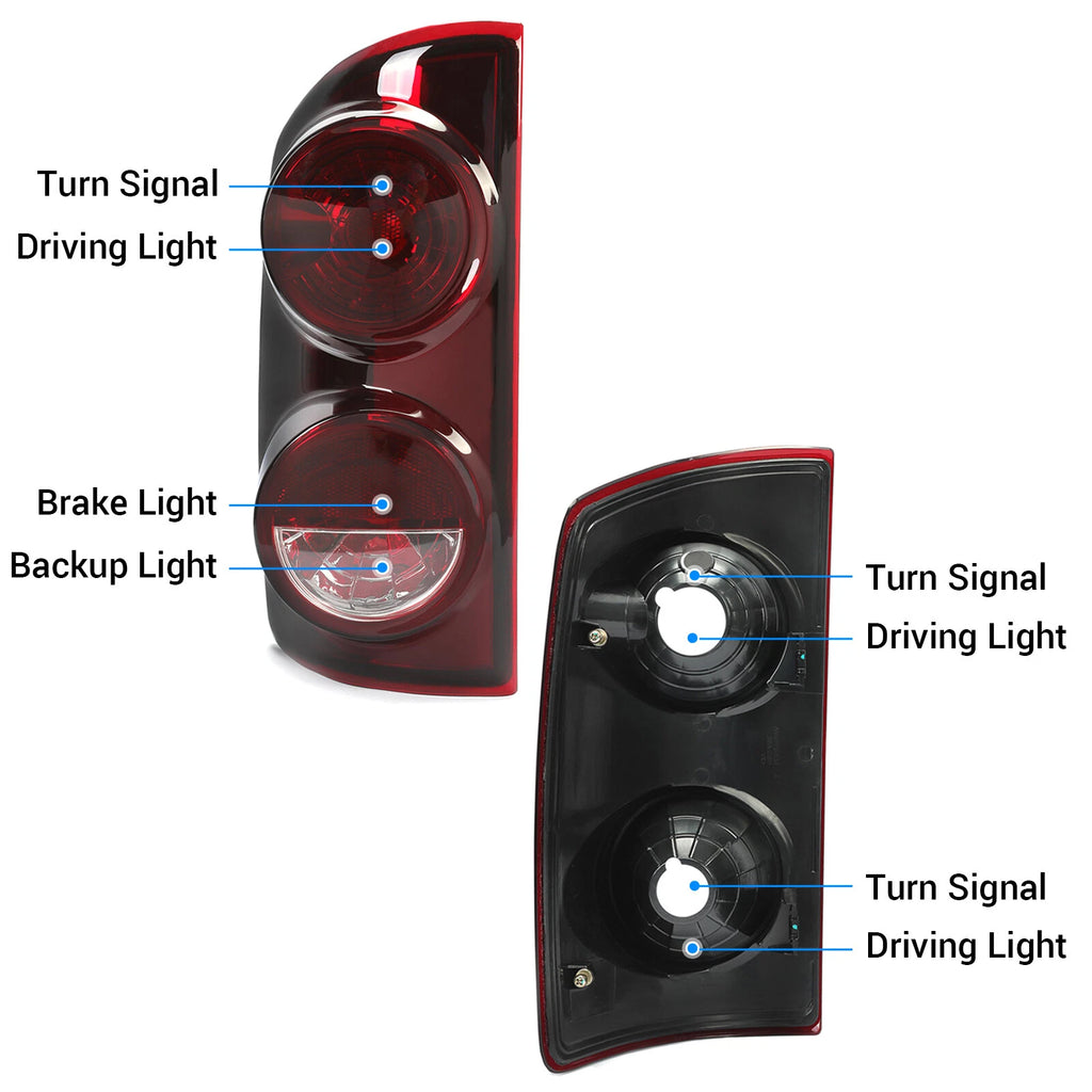 Pair Red Smoke Tail Lights for Dodge Ram 1500 2007–2008, Ram 2500/3500 2007–2009
