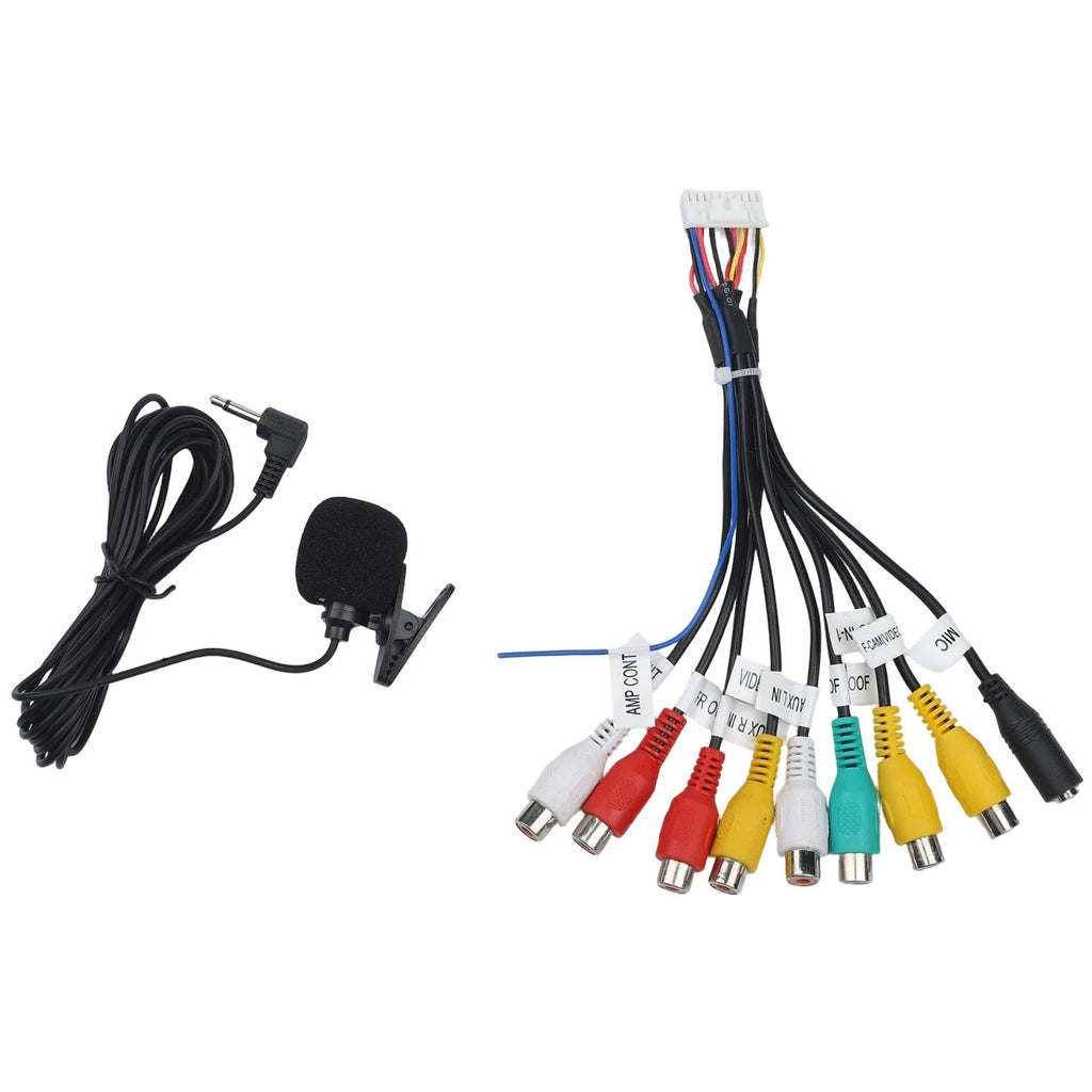 Aux Adapter Cable with RCA Output and Microphone for Junsun Car Radio