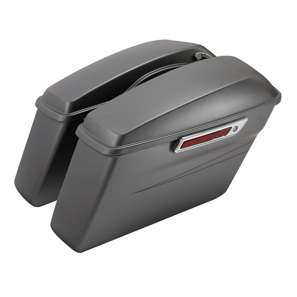 Hard Saddlebags for Harley Electra Glide (2014–2024) Charcoal Denim