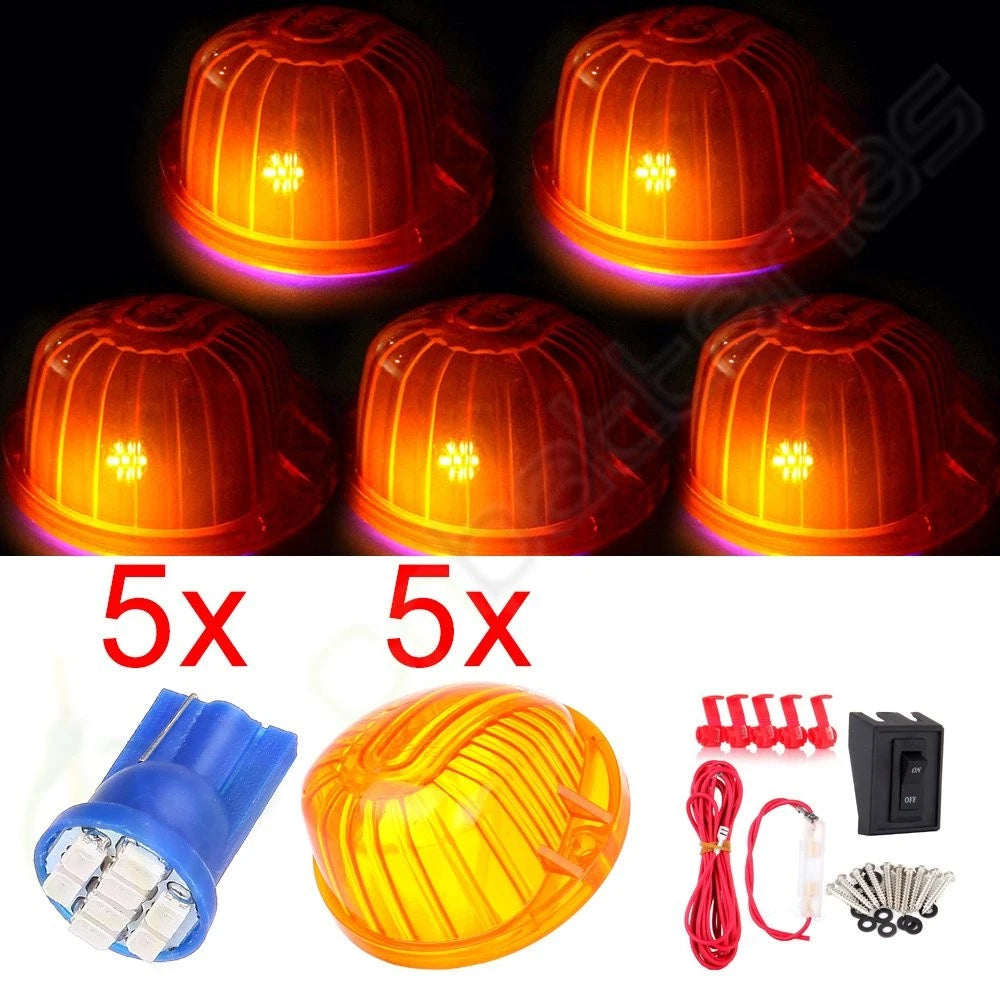 5X T10 8-3020-SMD LED Amber Roof Cab Marker Lights for Chevrolet GMC