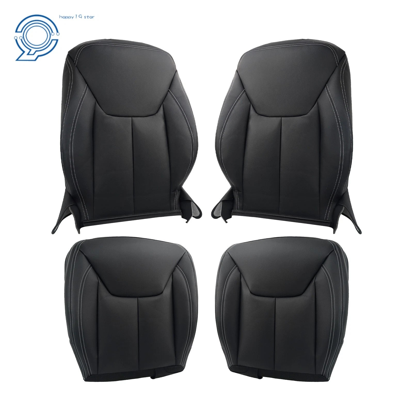 Set of 2 Black Leather Seat Covers for Jeep Wrangler (2013–2017)
