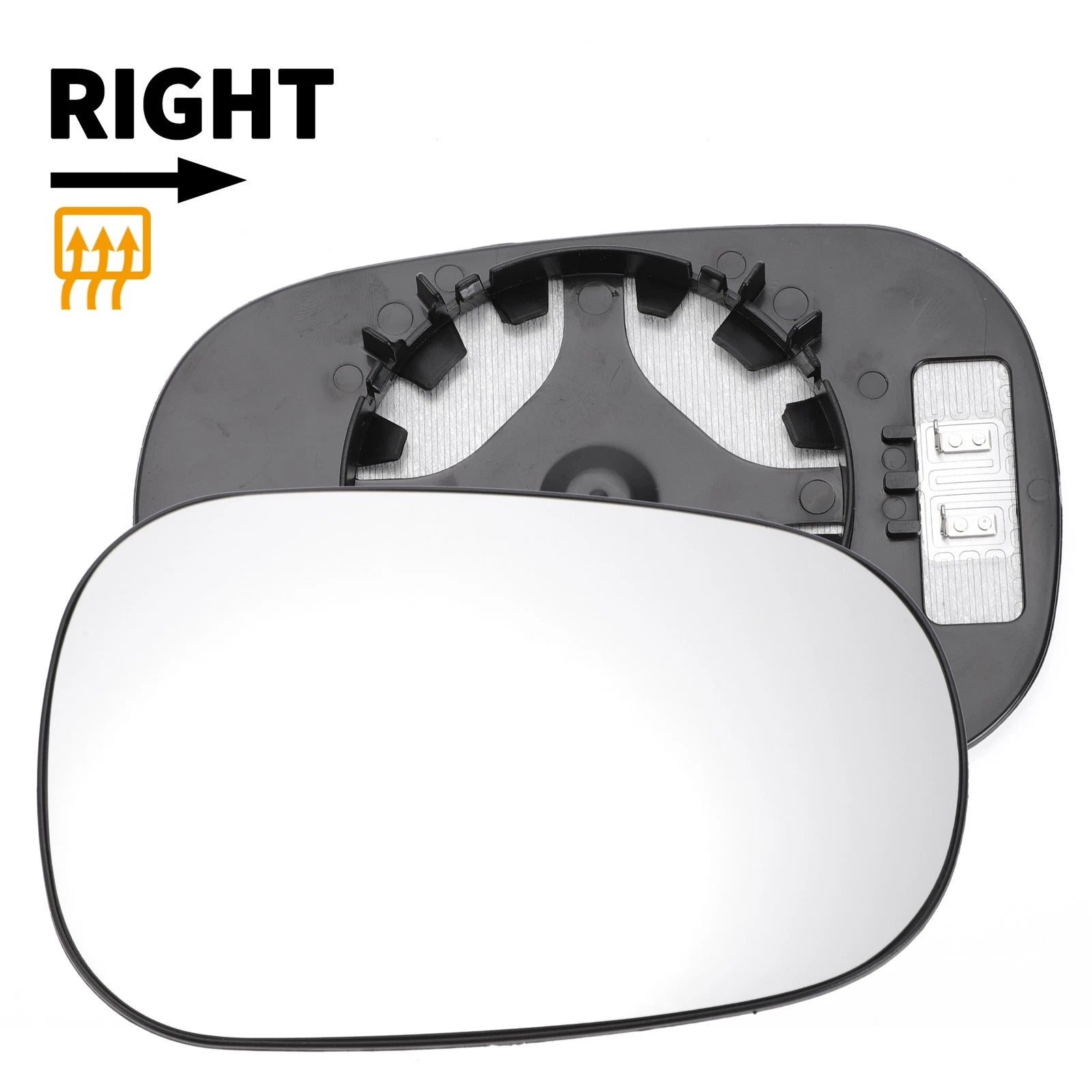 Right Side Heated Convex Mirror Glass for Nissan Micra (2002–2009)