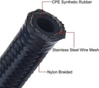 Fuel Hose Oil Gas Line for AN4/AN6/AN8/AN10/AN12 (Nylon Stainless Steel Braided)