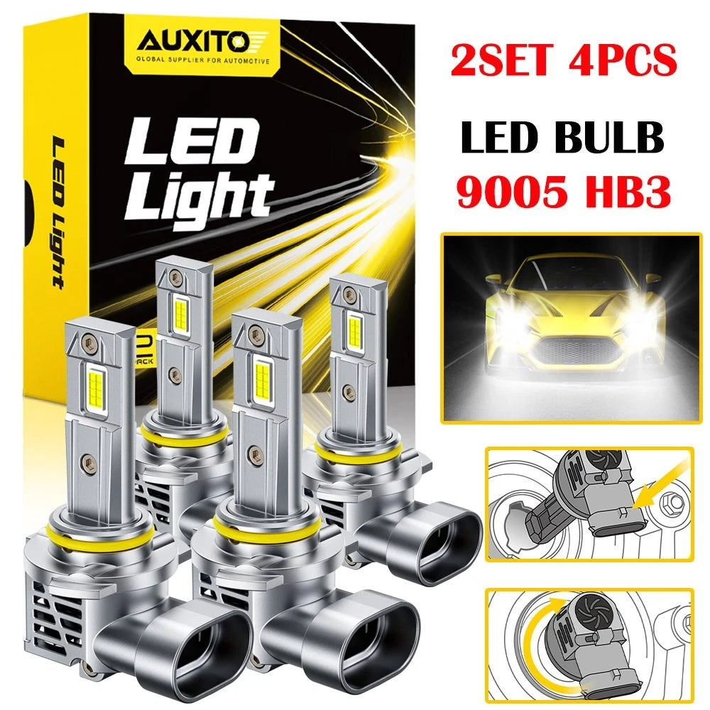 4X AUXITO 9005 HB3 LED Headlight Bulb Conversion Kit for High Low Beam (30000LM)