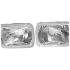 2x LH+RH Headlights with Globe for Nissan Navara/Holden Rodeo (1981 - 1997)