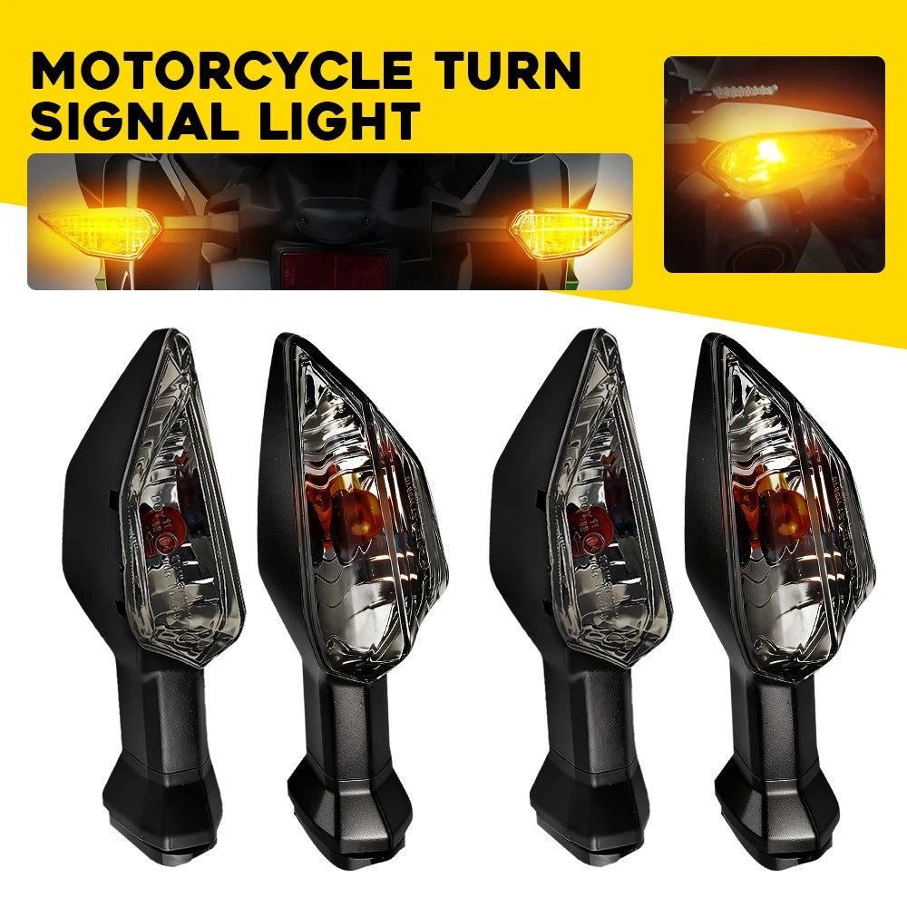 4X Black Housing Amber Smoke Turn Signal Light for Kawasaki Z900 Z1000 Z1000R (2017–2023)
