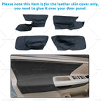 Set of 4 Black Leather Door Armrest Panel Covers for VW Jetta Golf MK5 (2005–2010)