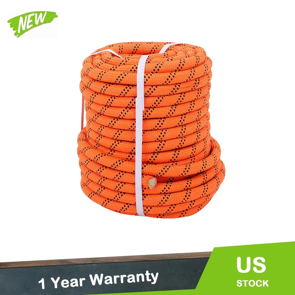 3/4" x 120' Bull Rope for Arborist (8626 lbs) - Orange & Black Polyester