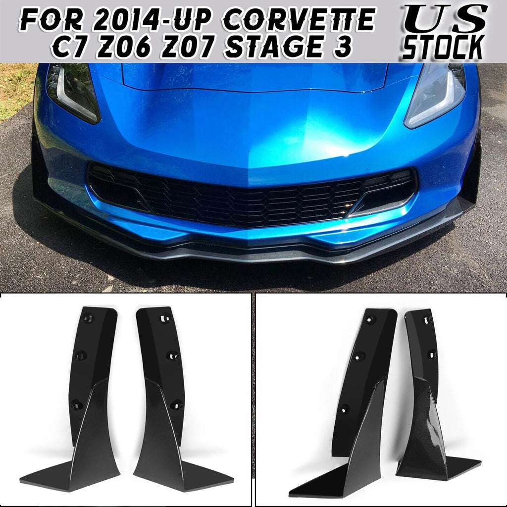 Front Side Splitter Extension Winglets for Corvette C7 Z06 Z07 (2014–2023)