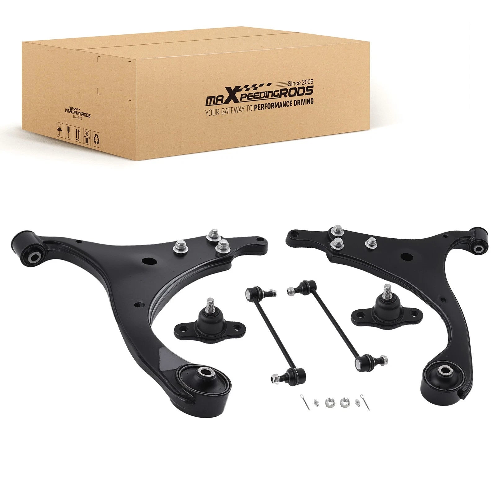 6x Lower Control Arms w/ Ball Joint & Sway Bar End Link for Hyundai Elantra (2009–2012)