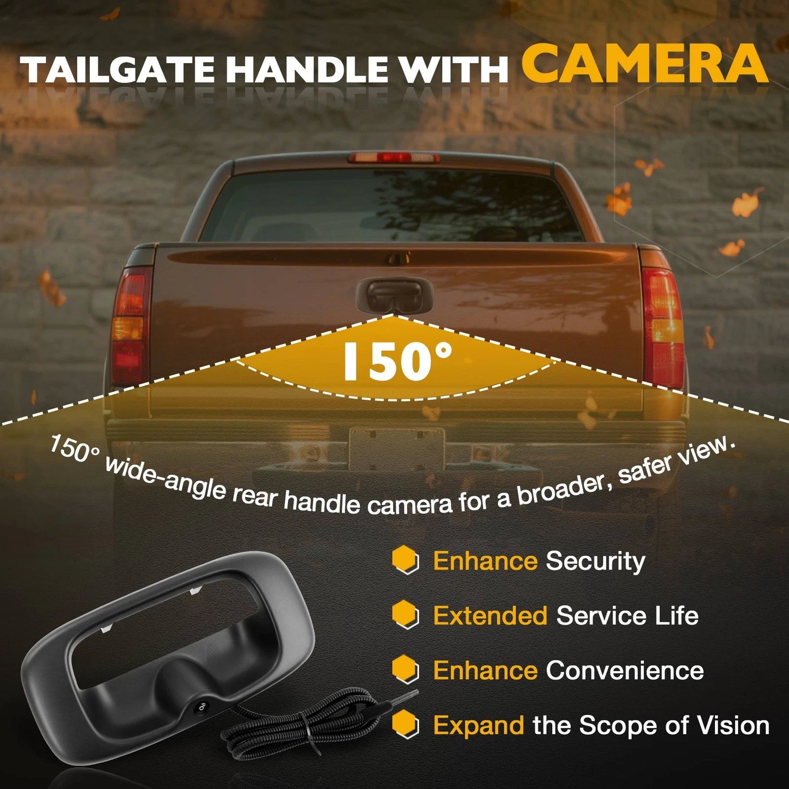 Metal Tailgate Handle Backup Camera for Chevy Silverado GMC Sierra (1999–2007)