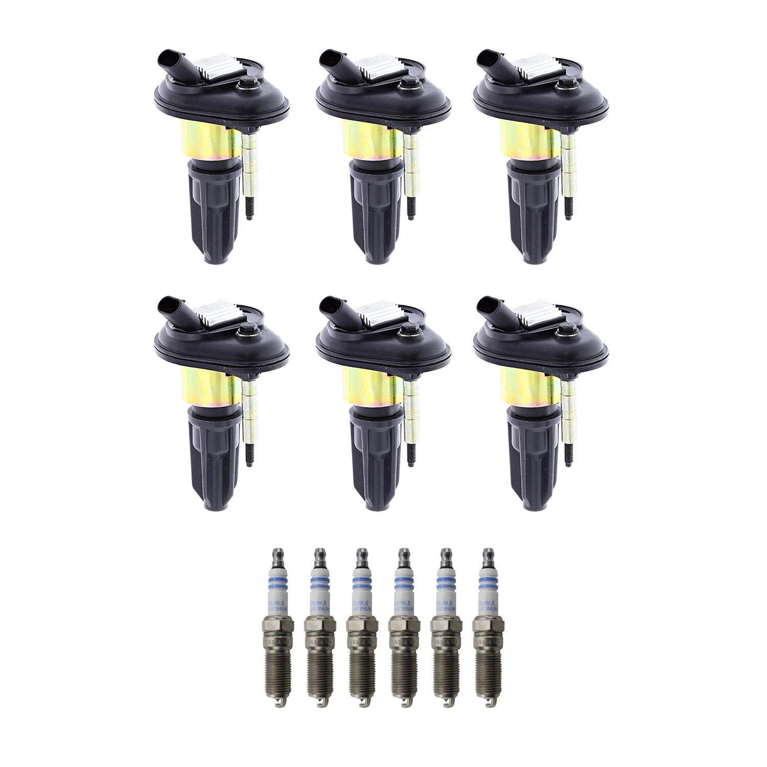 Set of 6 Ignition Coils & Spark Plugs for GMC Envoy Rainier (2002–2009)