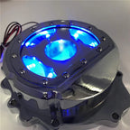 Chrome Left Engine Stator Cover with Blue LED for Honda CBR600RR (2003–2019)