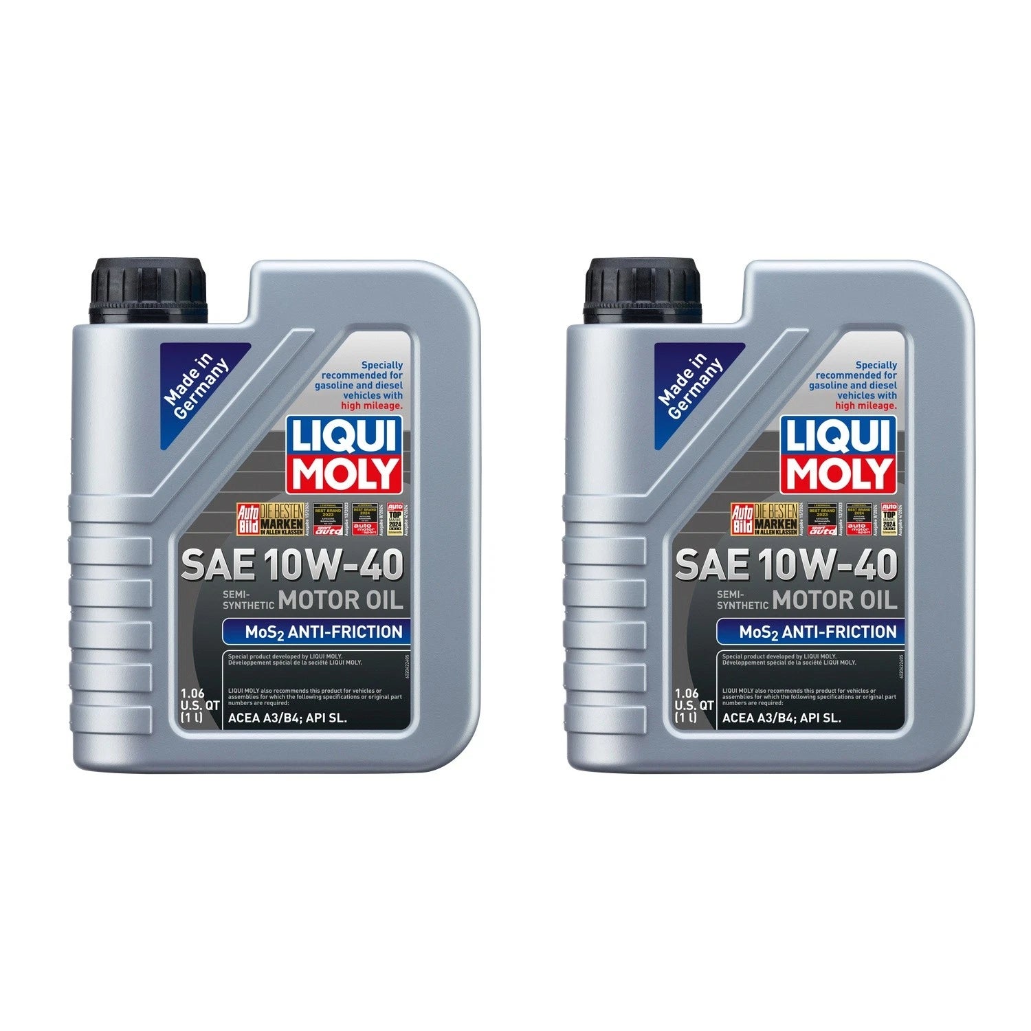 2X 1L Liqui Moly MoS2 10W-40 Engine Motor Oil
