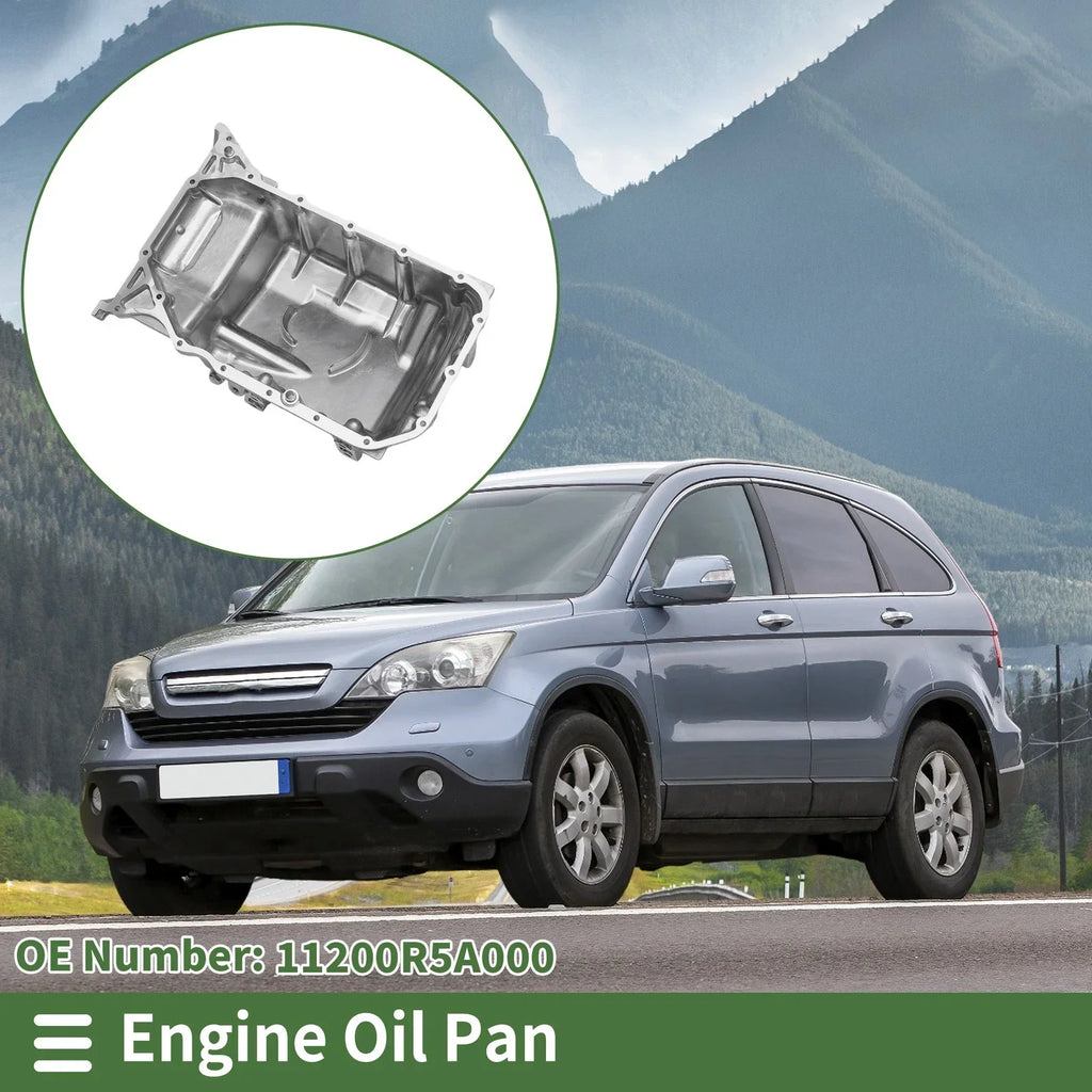 Engine Oil Pan for Honda CR-V 2012-2014 - 1 x Aluminum Silver Tone