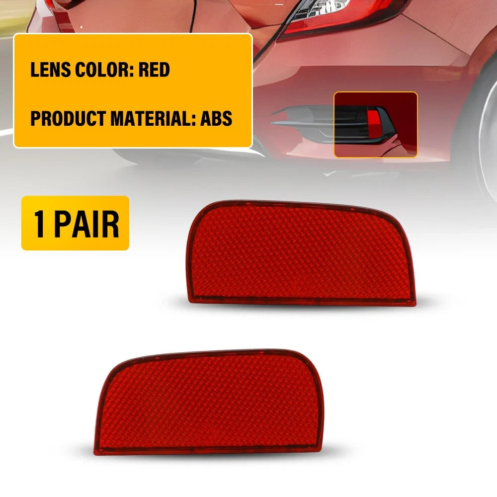 Pair Rear Bumper Reflectors for Honda Civic Sedan/Coupe (2016–2021)