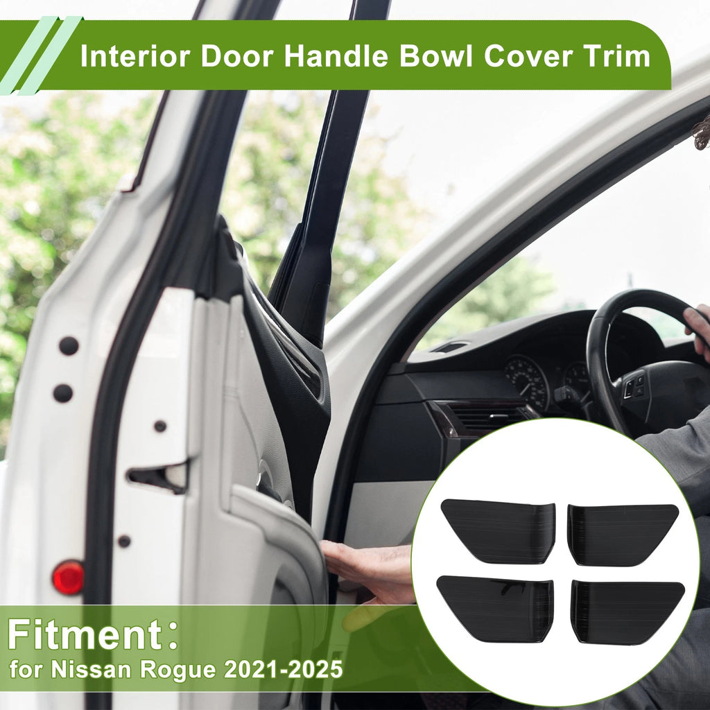 Interior Door Handle Bowl Cover Trim for Nissan Rogue (2021–2025) Black