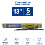 Set of 5 Michelin RainForce Wiper Blades 13" for Universal Fit (All-Season)