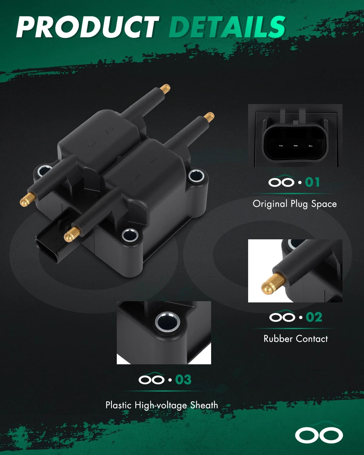 Ignition Coil & Spark Plug Set for Chrysler PT Cruiser 2001-2010, Cirrus 1997-2000
