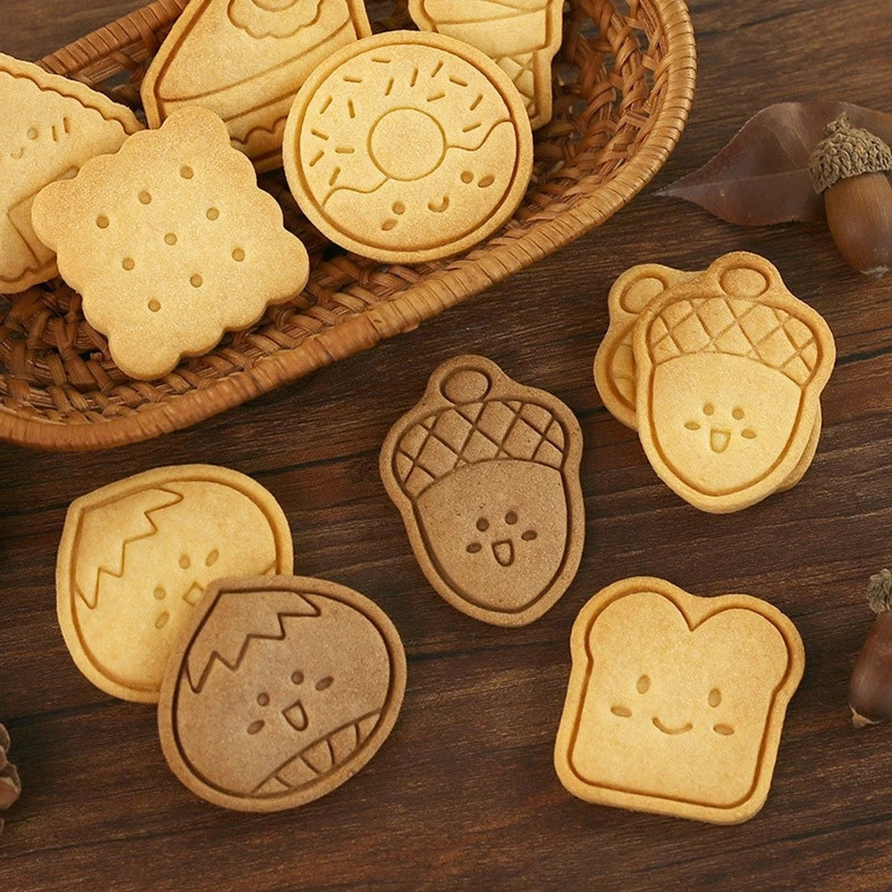 8 Piece Cookie Cutter Set for Baking (Cartoon Dessert Shapes)