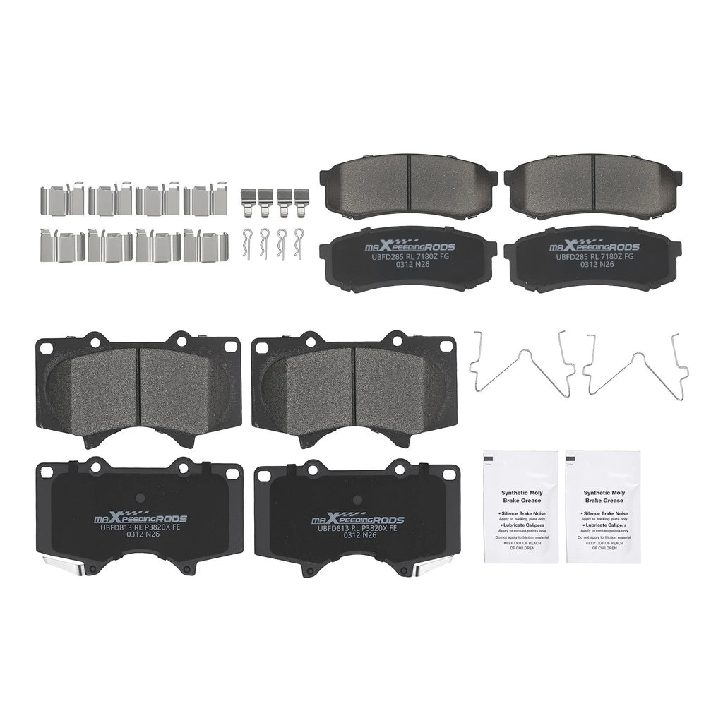 8pcs Ceramic Brake Pads Set for Toyota 4Runner (2003–2024) w/Hardware