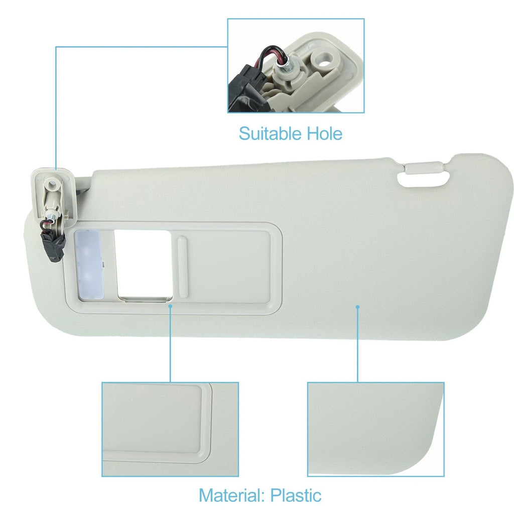 Front Left Sun Visor for Mazda 3 (2010–2013) BBM2-69-320C-75 BBM3-69-320C-75 Gray