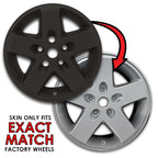 17 Inch Matte Black Wheel Skins for Jeep Wrangler JK (2007–2017)