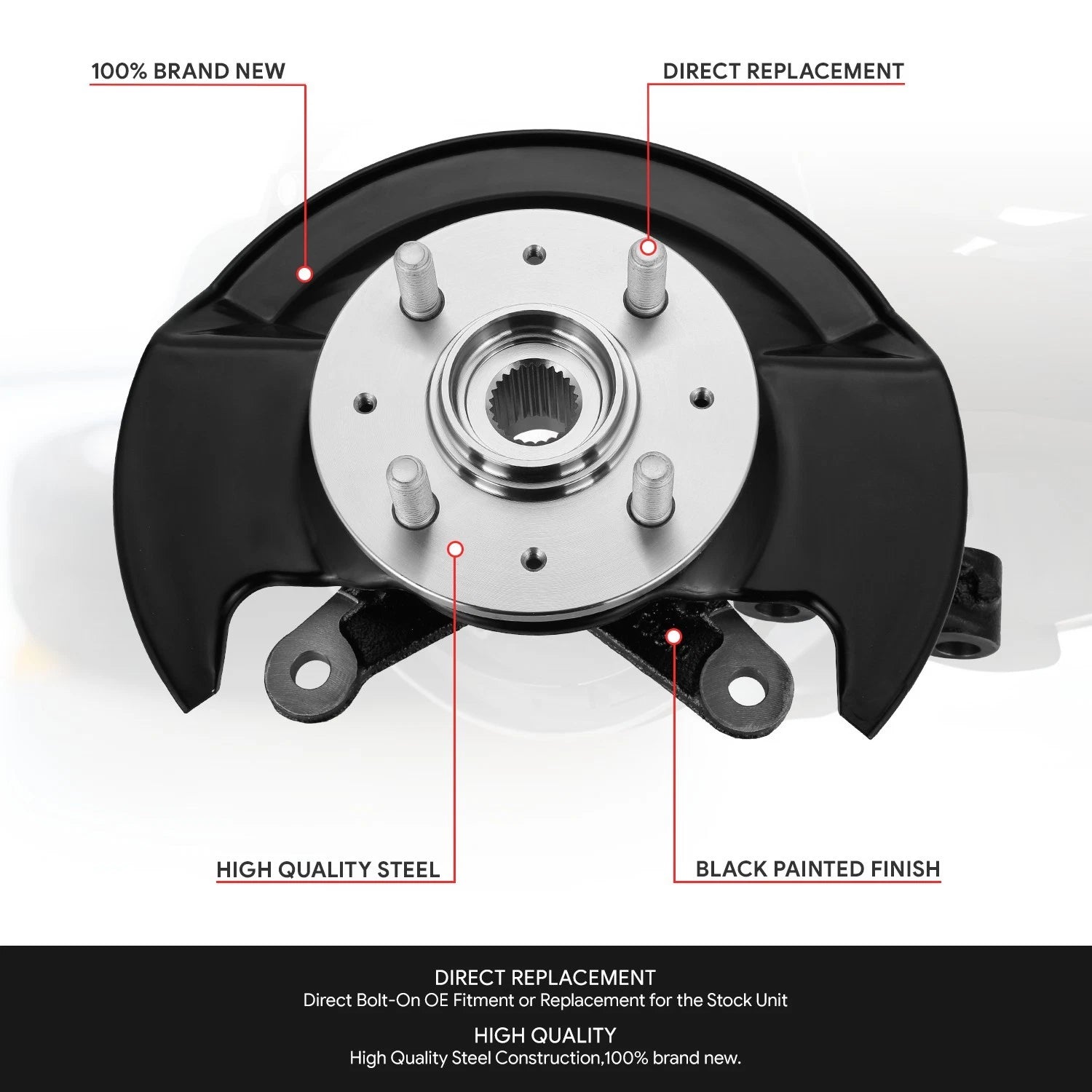 Front Left Driver Loaded Wheel Bearing Knuckle Assembly for Honda Civic (2003–2005)