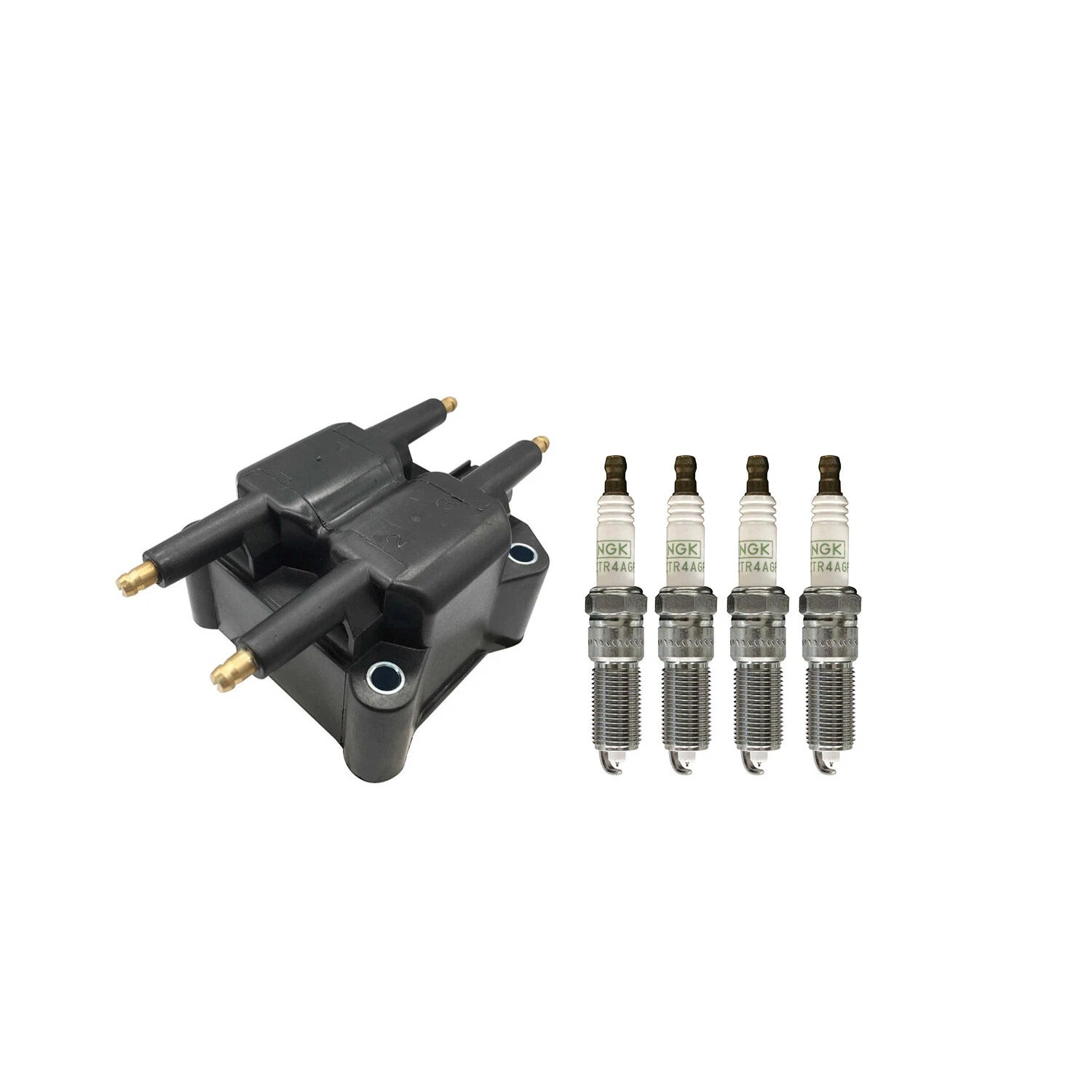 Set of 4 Hitachi Ignition Coils & NGK Platinum Spark Plugs for PT Cruiser, Stratus (2001–2010)