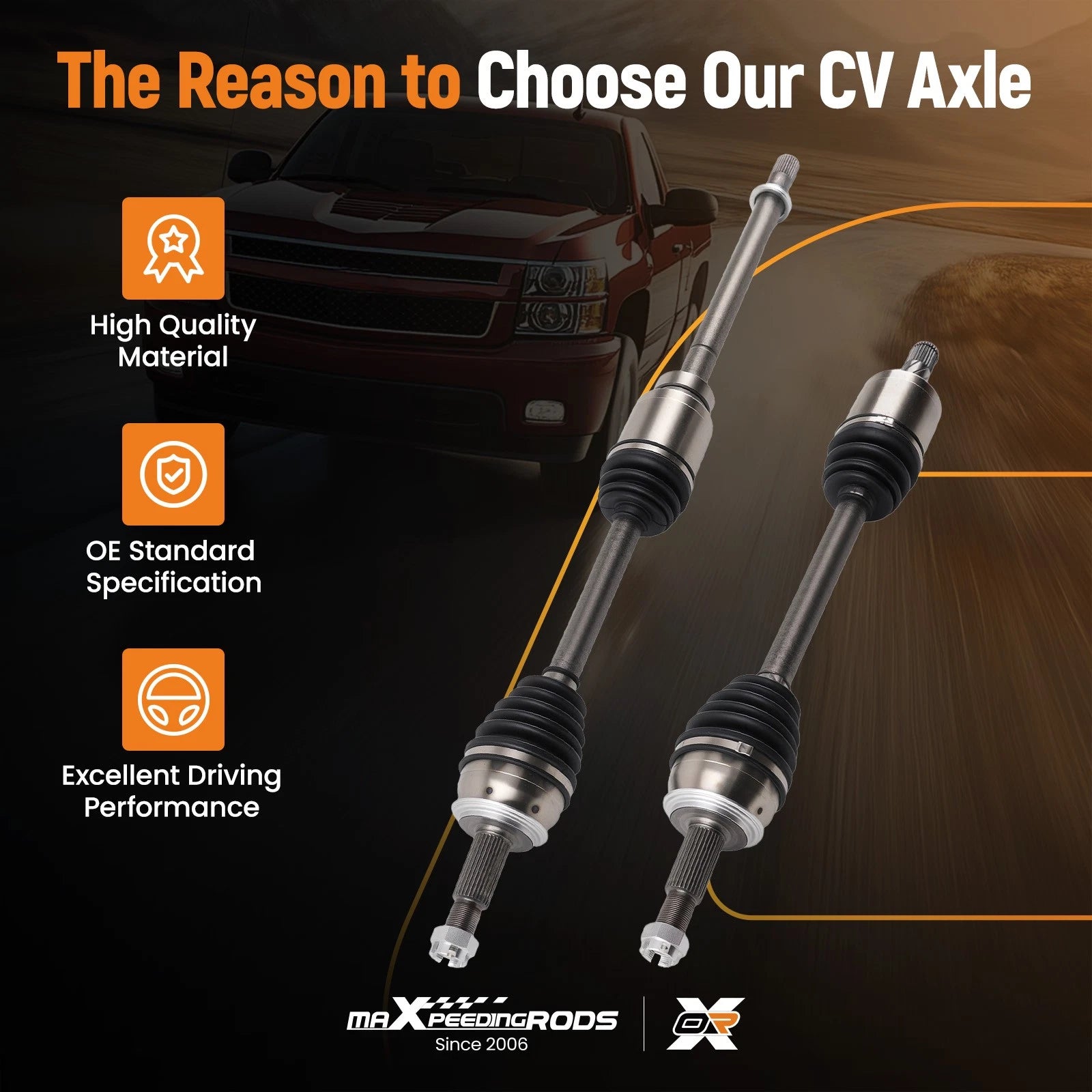 2X Front CV Axles for Nissan Rogue (2017-2020) FWD